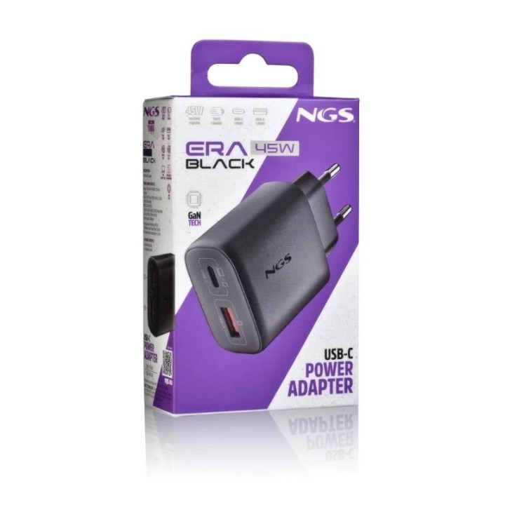 ngs cargador gan ultrarapido 45w usb c+ usb a