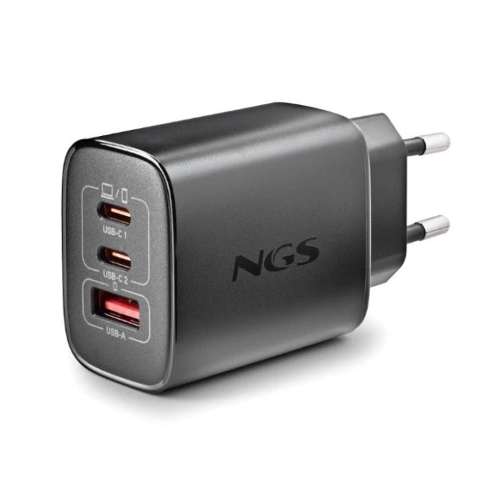 ngs cargador gan ultrarapido 65w usb c+ usb a