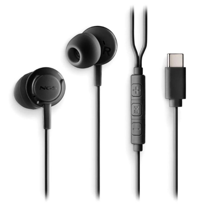 ngs auricular negro estereo usb c con cable