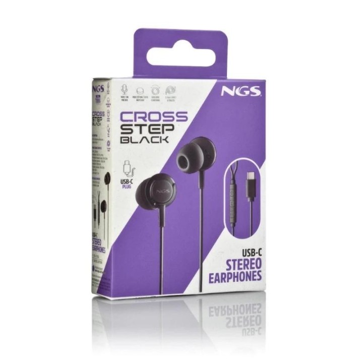 ngs auricular negro estereo usb c con cable