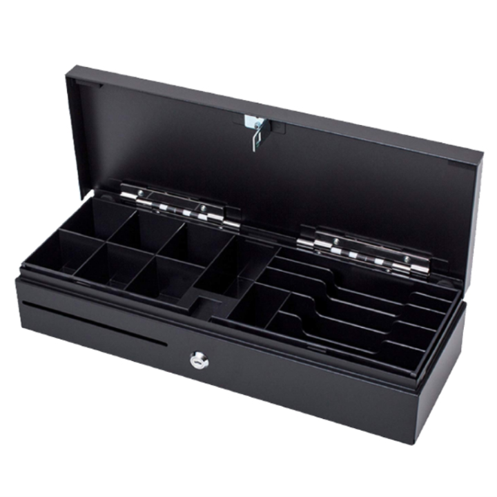 cajon portamonedas mustek 460x170mm 7 bill/8 mon apert vert rj12+ microswitch