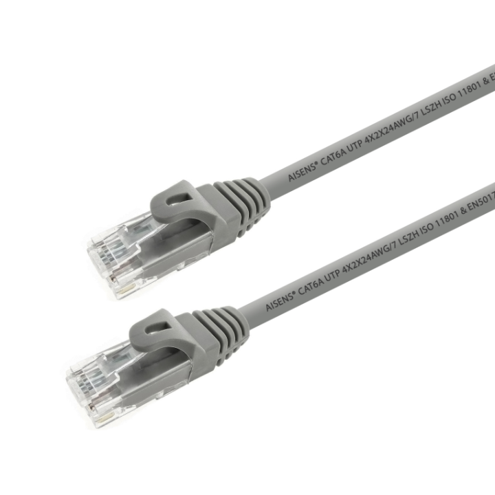 cable red aisens latiguillo rj45 lszh cat.6a utp awg24 0.5m gris
