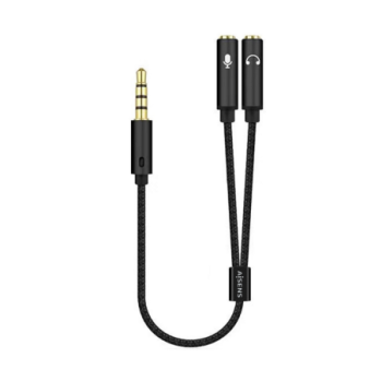 cable adaptador aisens audio jack 3.5 4p/m 2xjack 3.5 3p/h 25cm