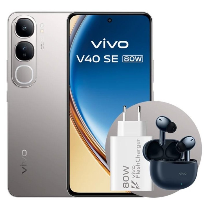 vivo v40 se 80w 6.67 8gb +8  256gb titanium bundl