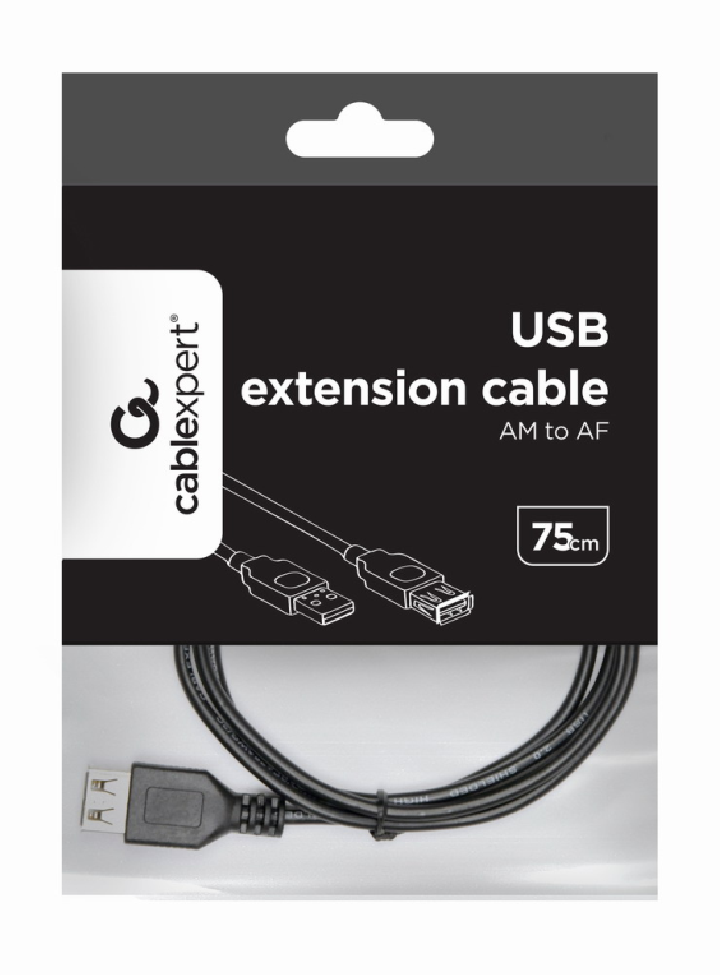 cable usb gembird de extension macho hembra 0.75m