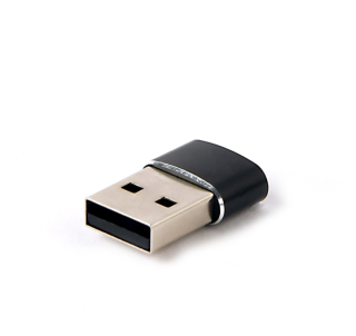 adaptador gembird usb am a tipo c hembra, negro