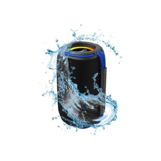 altavoz qcharx flow 15w bluetooth 5,3 negro asa azul