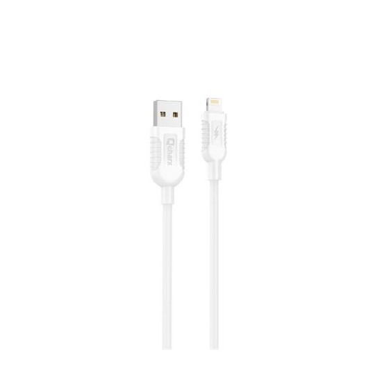 cable lightning qcharx athens 1m 1m usb a lightning 3a blanco pvc