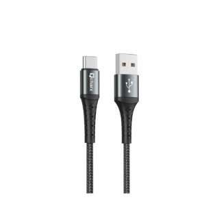 cable tipo c qcharx lyon 1m 1m usb a tipo c 3a negro cordon aluminio