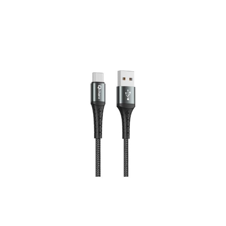 cable tipo c qcharx lyon 1m 1m usb a tipo c 3a negro cordon aluminio