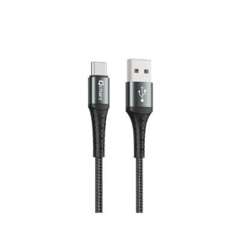 cable tipo c qcharx lyon 1m 1m usb a tipo c 3a negro cordon aluminio