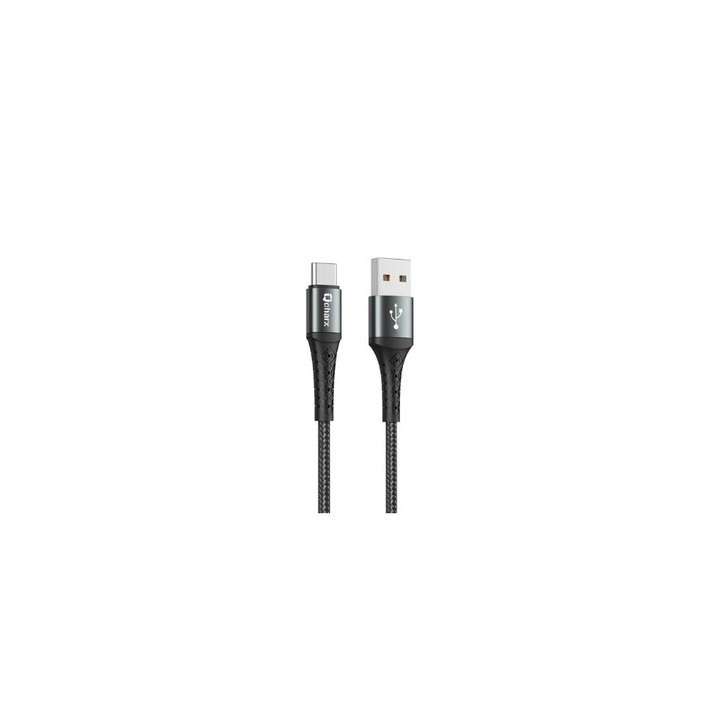 cable tipo c qcharx lyon 1m 1m usb a tipo c 3a negro cordon aluminio