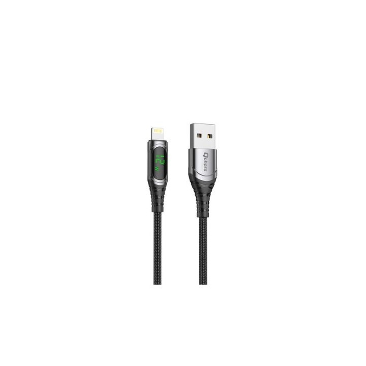 cable lightning qcharx formentera 1m 1m usb a lightning 3a negro cordon display