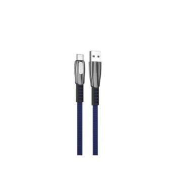 cable tipo c qcharx florence 1m 1m usb a tipo c 3a azul cordon plano zinc