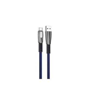 cable tipo c qcharx florence 1m 1m usb a tipo c 3a azul cordon plano zinc