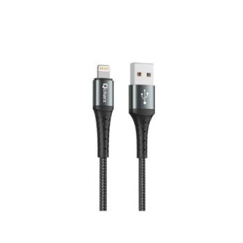 cable lighning qcharx lyon 1m 1m usb a lightning 3a negro cordon aluminio