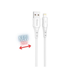 cable lightning qcharx athens 2m 2m usb a lightning 3a blanco pvc