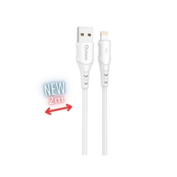 cable lightning qcharx athens 2m 2m usb a lightning 3a blanco pvc