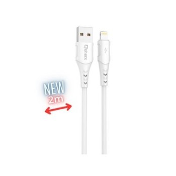 cable lightning qcharx athens 2m 2m usb a lightning 3a blanco pvc