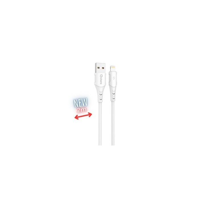 cable lightning qcharx athens 2m 2m usb a lightning 3a blanco pvc