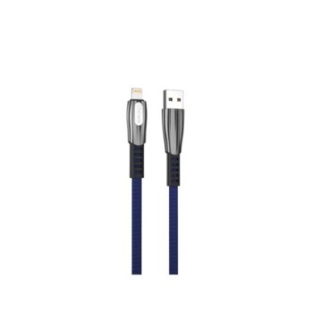cable lightning qcharx florence 1m 1m usb a lightning 3a azul cordon plano zinc