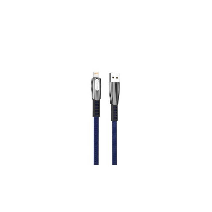 cable lightning qcharx florence 1m 1m usb a lightning 3a azul cordon plano zinc