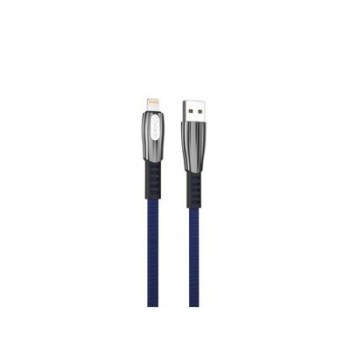 cable lightning qcharx florence 1m 1m usb a lightning 3a azul cordon plano zinc