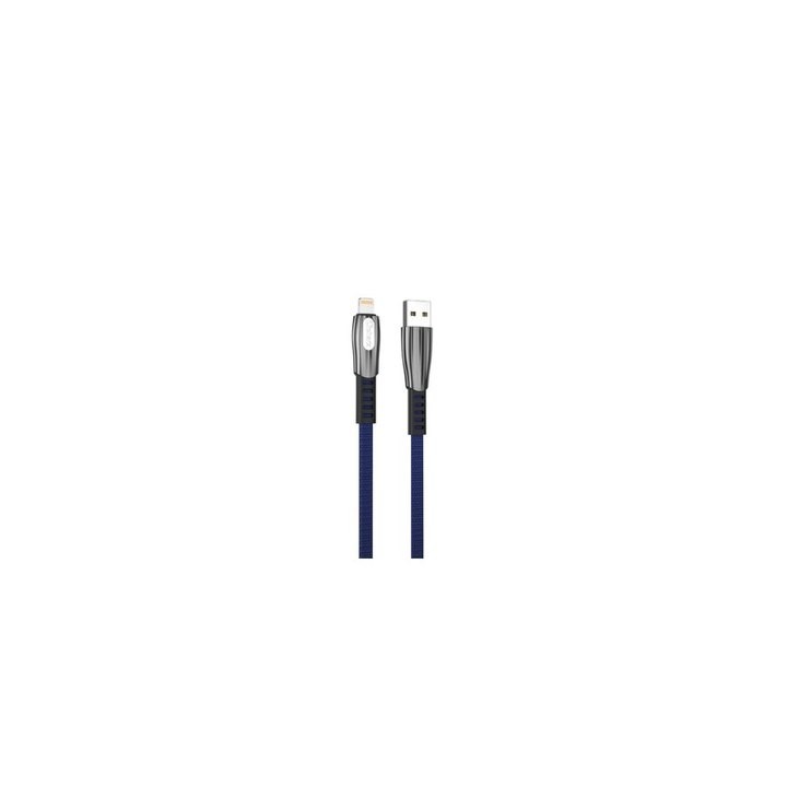 cable lightning qcharx florence 1m 1m usb a lightning 3a azul cordon plano zinc