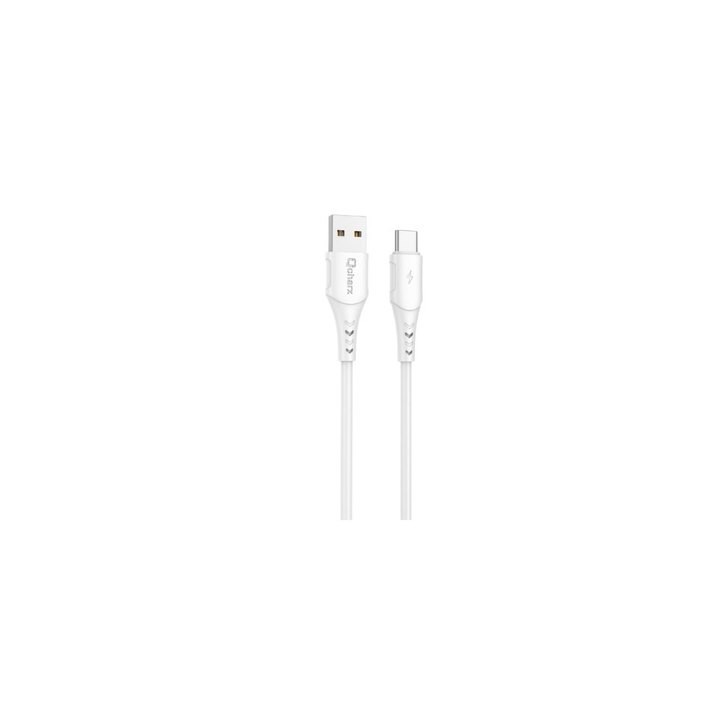 cable tipo c qcharx athens 2m 2m usb a tipo c 3a blanco pvc
