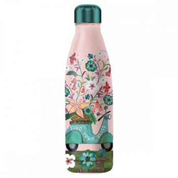 enesco botella isotermica enesco rosa estampado flores y moto