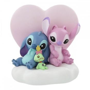 enesco figura iluminada enesco disney stitch y angel