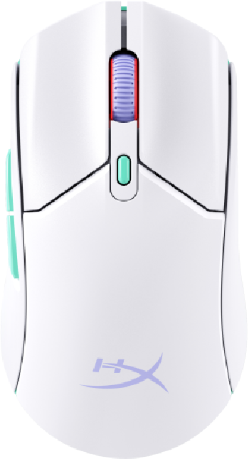 hyperx hp hyperx pulsefire haste 2 core inalambricos  raton gaming  blanco/verde/purpura