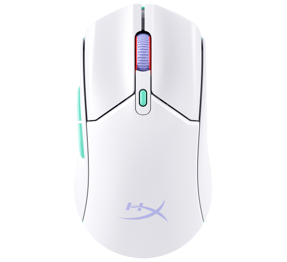 hyperx hp hyperx pulsefire haste 2 core inalambricos  raton gaming  blanco/verde/purpura