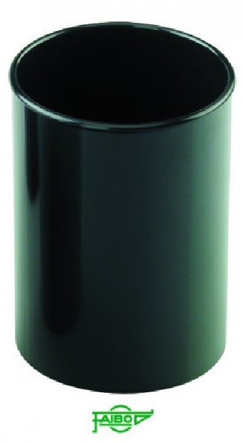 faibo cubilete de plastico 78 mm. diametro x 100 mm. alto opaco negro faibo 205 02  pack  10 unidade