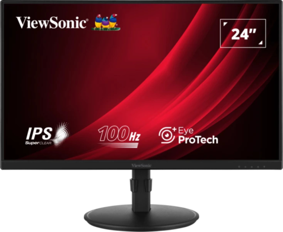 monitor viewsonic 23,8 va2408 hdj fhd ips led vga hdmi dp ajus. altura