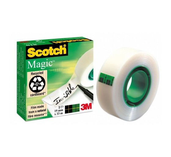 scotch rollo cinta invisible 19mm x 33m magiccaja carton 810/1933 scoth 7100024666