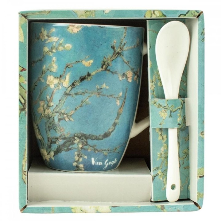 enesco taza de ceramica con cuchara enesco los almendros vincent van gogh