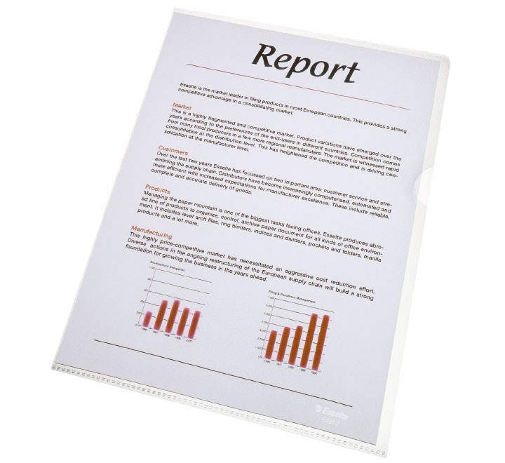 c. 100 dossier unero esselte pp trans. a4 100 mi