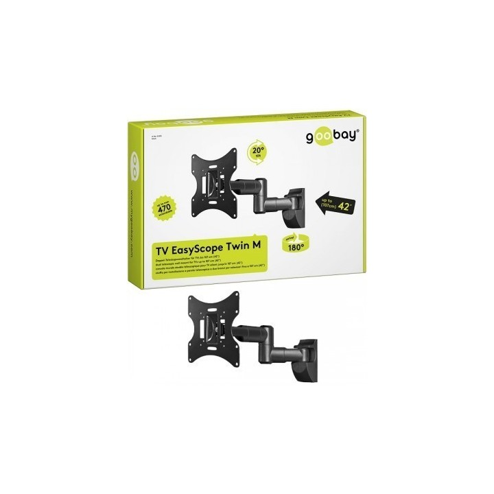 wentronic tv easyscope twin m. maximo peso  capacidad   30 kg, tamano minimo de pantalla  43,18 cm