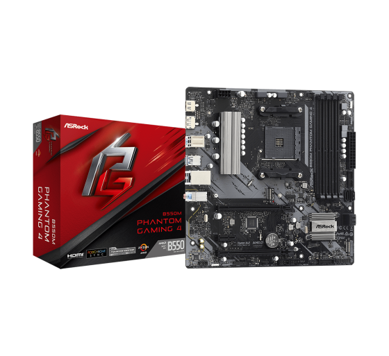 asrock asrock b550m phantom gaming 4 amd b550 zocalo am4 micro atx