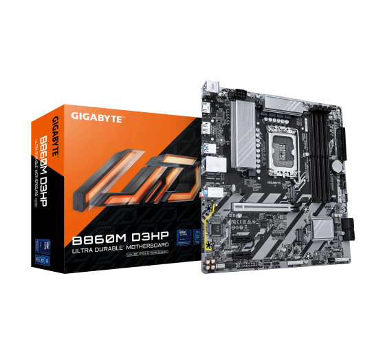 gigabyte gigabyte b860m d3hp placa base   cpus intel core ultra, vrm de 4+1+2+1 fases, hasta 9066mhz