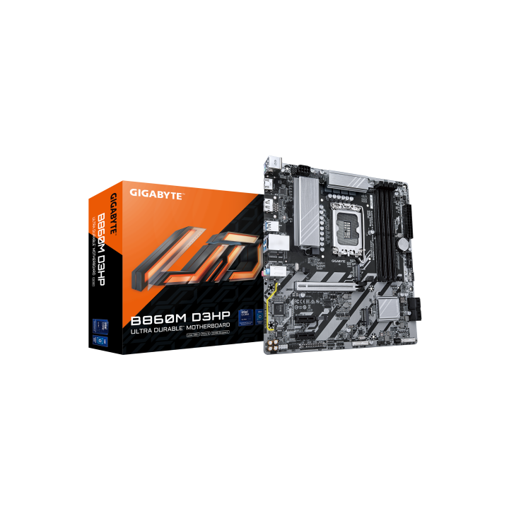 gigabyte gigabyte b860m d3hp placa base   cpus intel core ultra, vrm de 4+1+2+1 fases, hasta 9066mhz