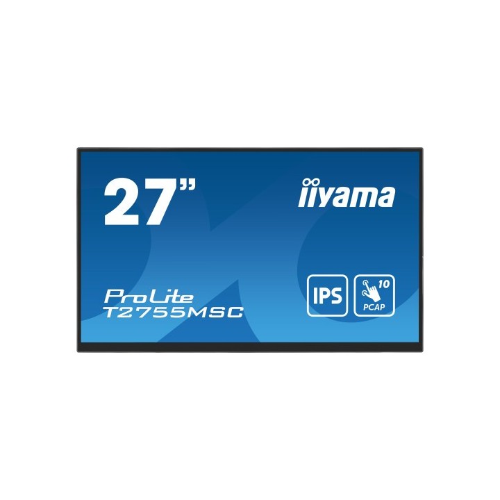iiyama monitor iiyama 27 ips bonded pcap 10p touch, 1920x1080, flat bezel free glass front, hdmi, di