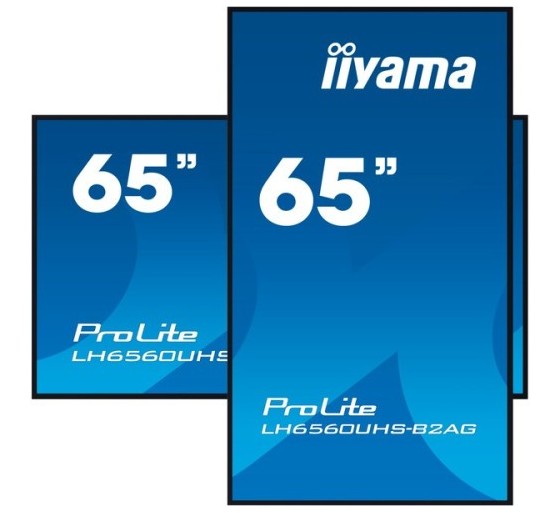 iiyama monitor iiyama 65 3840x2160, uhd, 500cd/m2, landscape portrait, mm 2x 10w, 3x hdmi, usb 2.0 x
