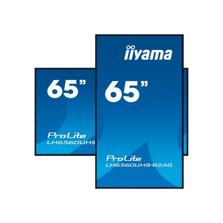 iiyama monitor iiyama 65 3840x2160, uhd, 500cd/m2, landscape portrait, mm 2x 10w, 3x hdmi, usb 2.0 x