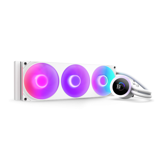 nzxt nzxt kraken plus 360 rgb procesador sistema de refrigeracion liquida todo en uno blanco 1 pieza