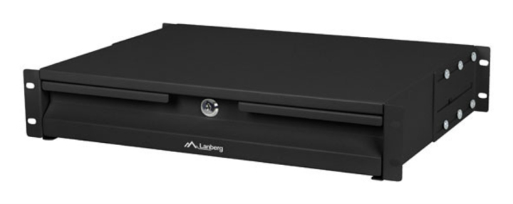 cajon para rack 19 2u 483x360mm hasta 90kg negro cierre frontal