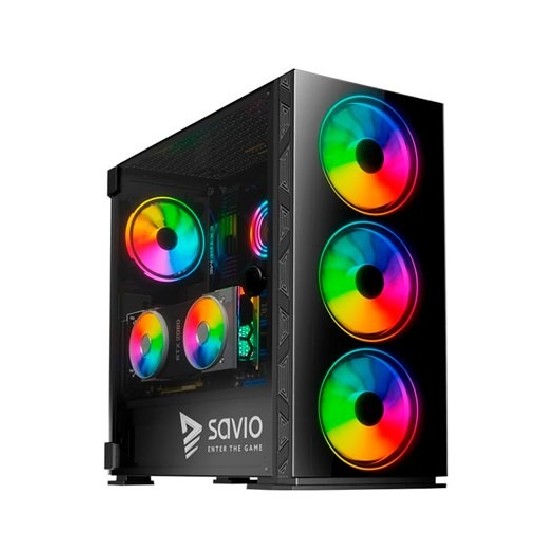 torre atx savio prime x1 argb 4xvent 120mm max vga 340mm max cpu 160mm