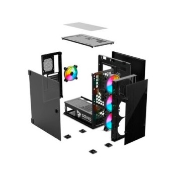 torre atx savio prime x1 argb 4xvent 120mm max vga 340mm max cpu 160mm