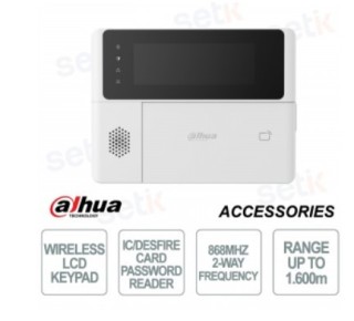 dahua  dhi ark30c rw2 868   dahua alarmas teclado via radio con pantalla lcd y carcasa, control con